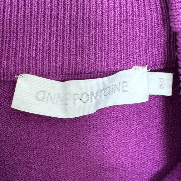Anne Fontaine Purple Sidaline Pleated Ruffle Sweater Mock Neck 44 Euro/ W 12 - Picture 7 of 10